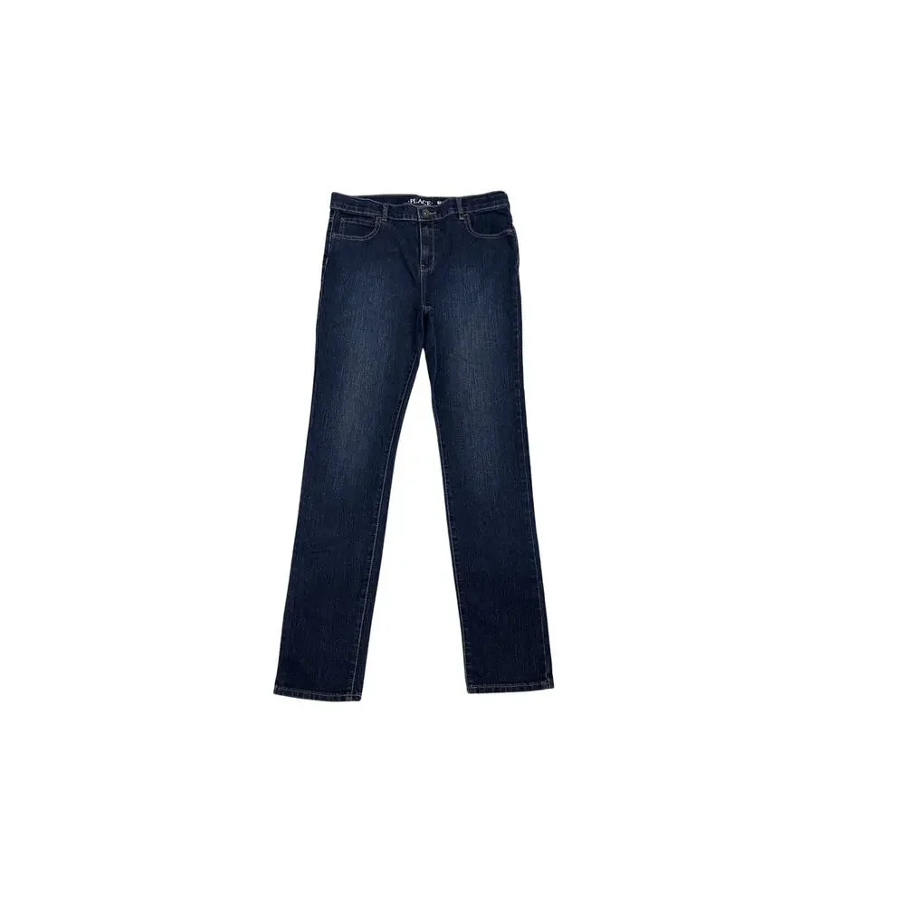 Children's Place Dark Denim Adjustable Waist Skinny Jeans Size Youth Boy's 16